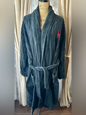 Polo Ralph Lauren Big Pony Ribbed Cotton Terry Robe